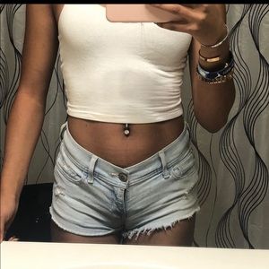 Low rise jean shorts